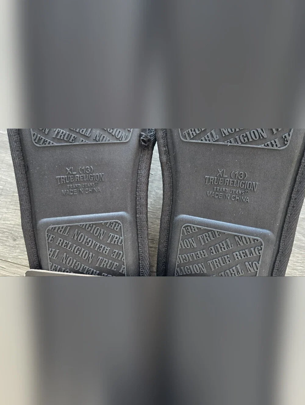 True Religion Men’s Slippers Black Red Logo XL Size 13 NWT House Shoes.
